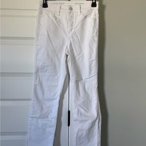 Laurie Felt White Daisy Denim Jeans Straight Leg Crop 0